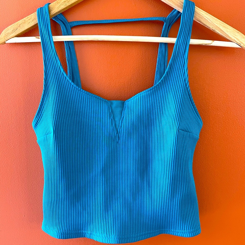 Free People cropped sport tank. Teal